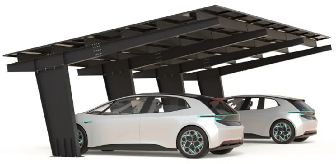 Carport mit photovoltaischen Paneelen - Modell 01 (3 Plätze)