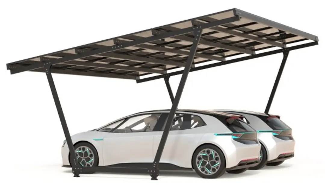 Carport mit photovoltaischen Paneelen - Modell 02 (2 Plätze)