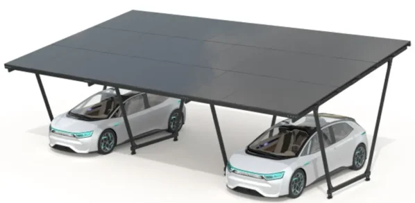 Carport mit photovoltaischen Paneelen - Modell 02 (3 Plätze)