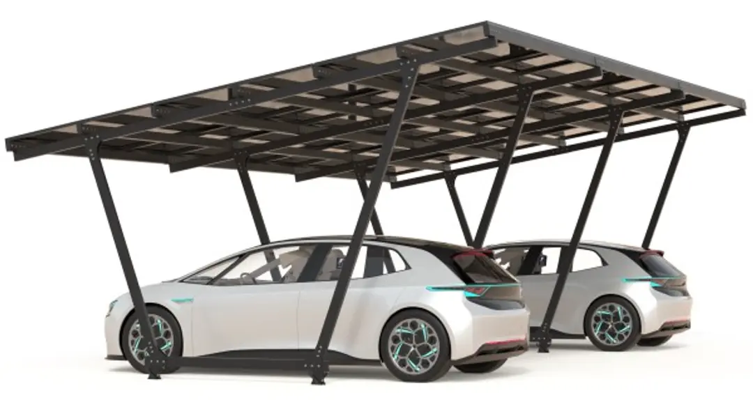 Carport mit photovoltaischen Paneelen - Modell 02 (3 Plätze)