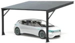 Carport mit photovoltaischen Paneelen - Modell 07 (1 Platz)