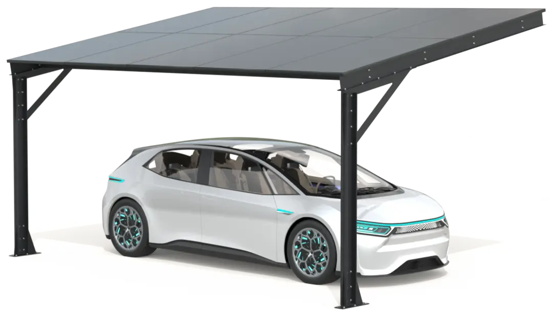 Carport mit photovoltaischen Paneelen - Modell 07 (1 Platz)