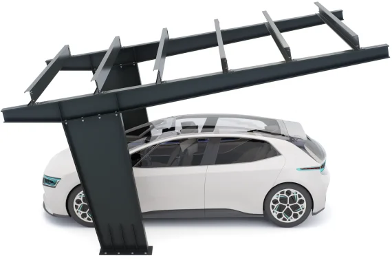 PV-Carport Modell 01 – Modernes Einzelcarport für 1 Stellplatz