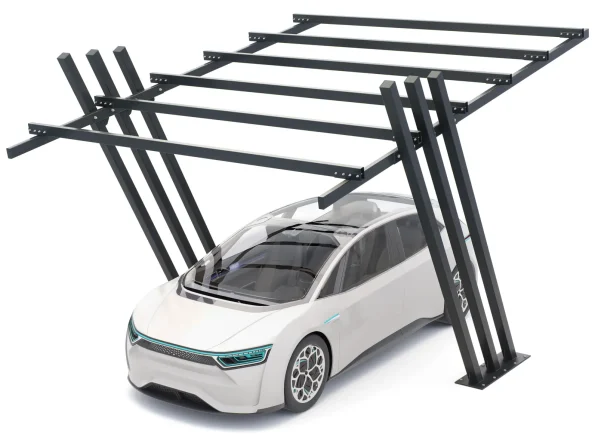 PV-Carport Modell 04 – Robustes Einzelcarport für 1 Stellplatz