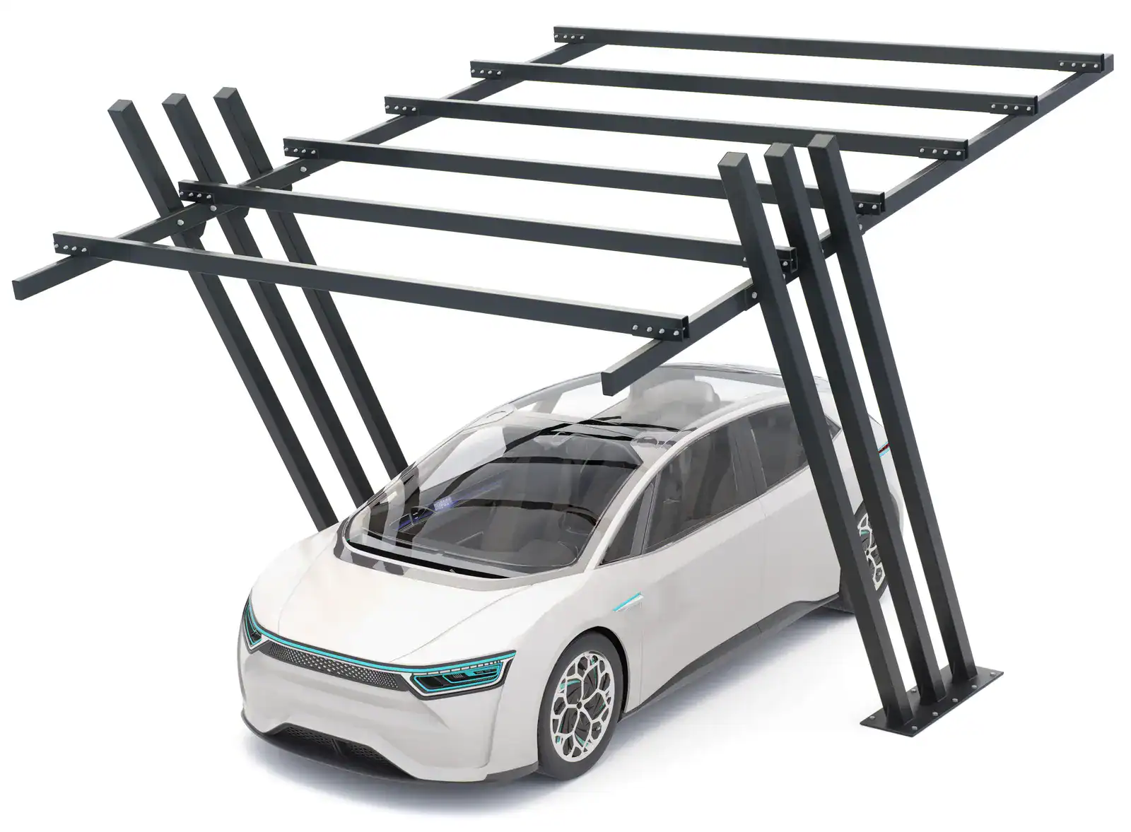 PV-Carport Modell 04 – Robustes Einzelcarport für 1 Stellplatz