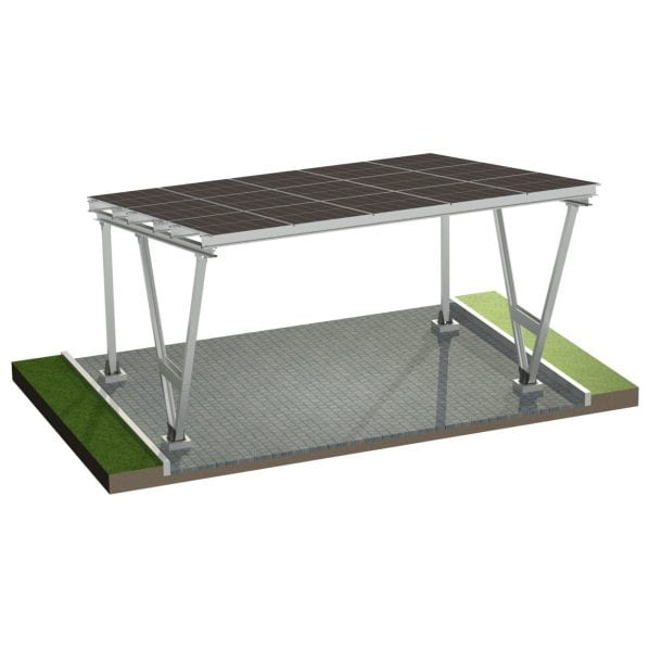 PV-Carport Modell S2 – 2 Stellplätze | Inkl. 15 PV-Module | Schneelast 1,6 kN/m²